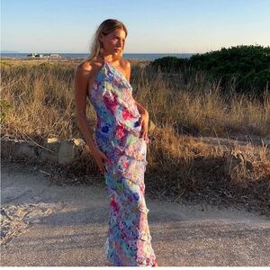 Zara Multicolor Halter Dress